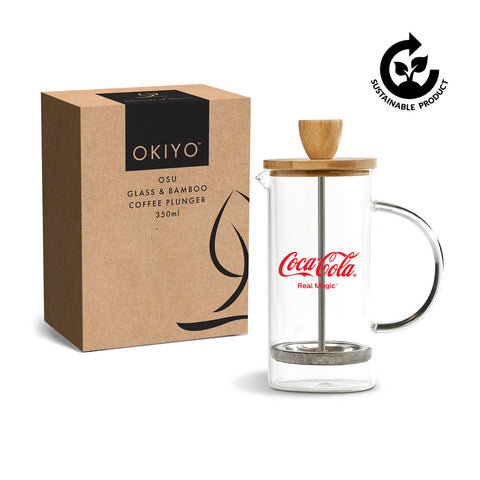 Okiyo Osu Glass & Bamboo Coffee Plunger - 350ml