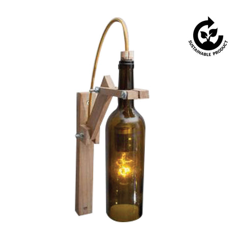 Wooden Lamp made with Glass Bottle