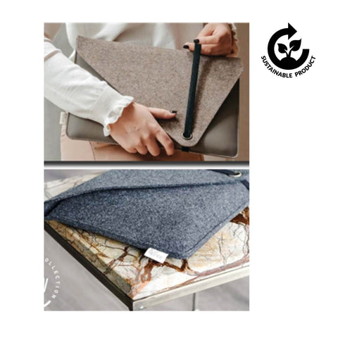 Laptop Sleeve made from Recycled Felt and Apple Leather