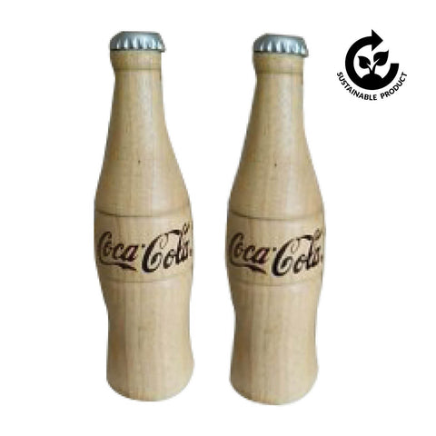 Coca-Cola Wooden Bottles Salt and Pepper Mills