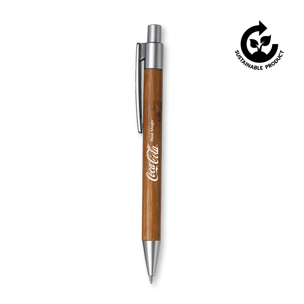 Bamboo Ballpoint Pen with Plastic Trims