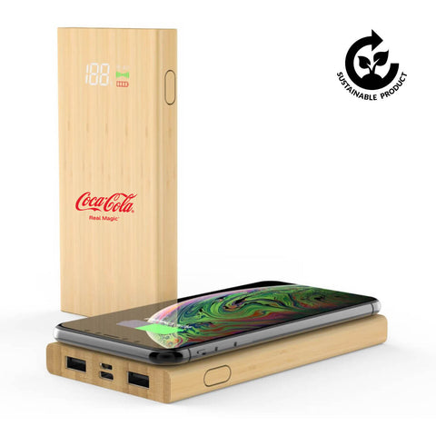 COMRAT - @memorii 6000 mAh Bamboo Wireless Powerbank