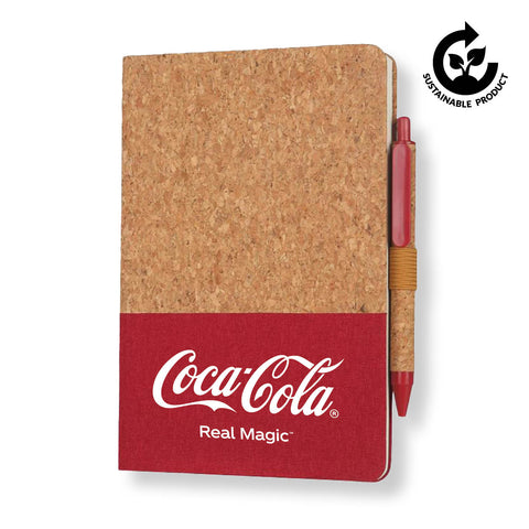 Borsa Eco-neutral A5 Cork Fabric Hard Cover Notebook and Pen Set