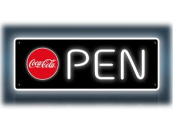 Coca-Cola Flat Red Disk Open Sign