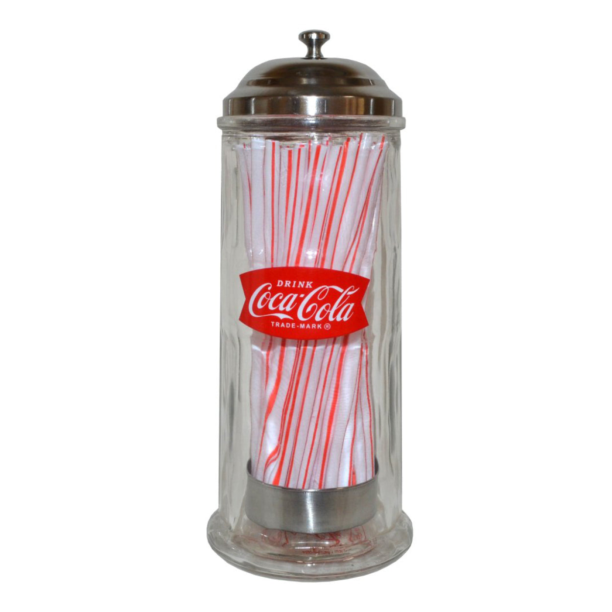 Coca-Cola Glass Straw Holder Dispenser