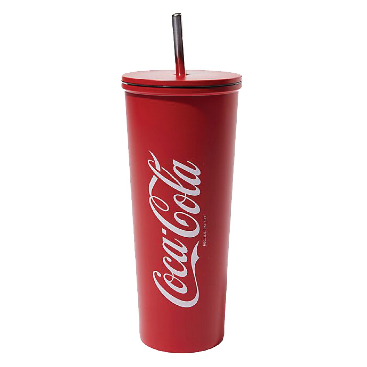 Coca-Cola Metal Cup with Straw