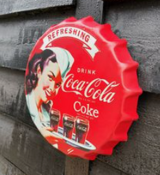 Coca-Cola Retro Bottle Top Wall Sign