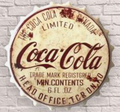 Coca-Cola Vintage Bottle Top Wall Sign