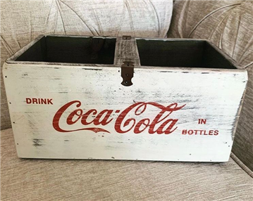 Coca-Cola White Rustic Storage Box
