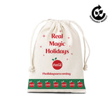 Festive Cotton Midi Drawstring Pouch