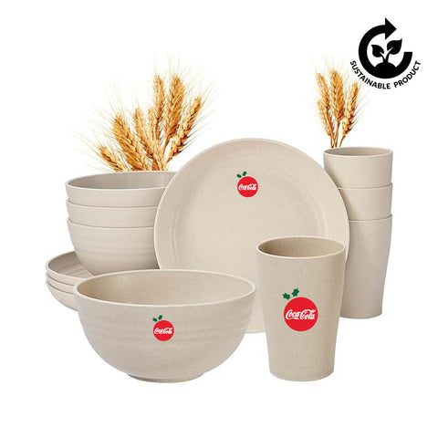 Festive Wheat Straw Dinnerware