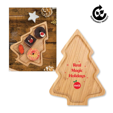 Festive Wooden Tree Shaped Serving Tray