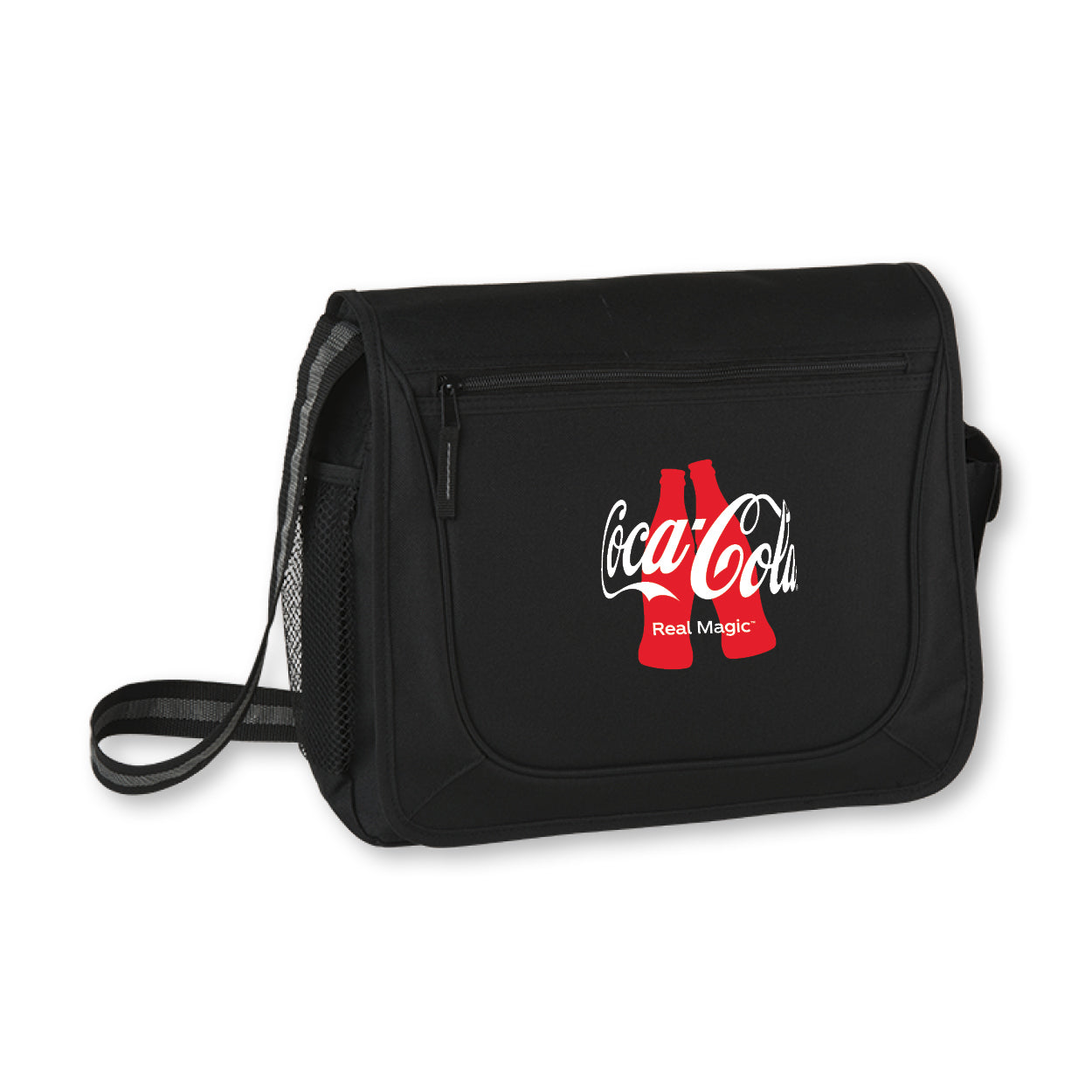 Messenger Bag with Coloured Stripe Strap
