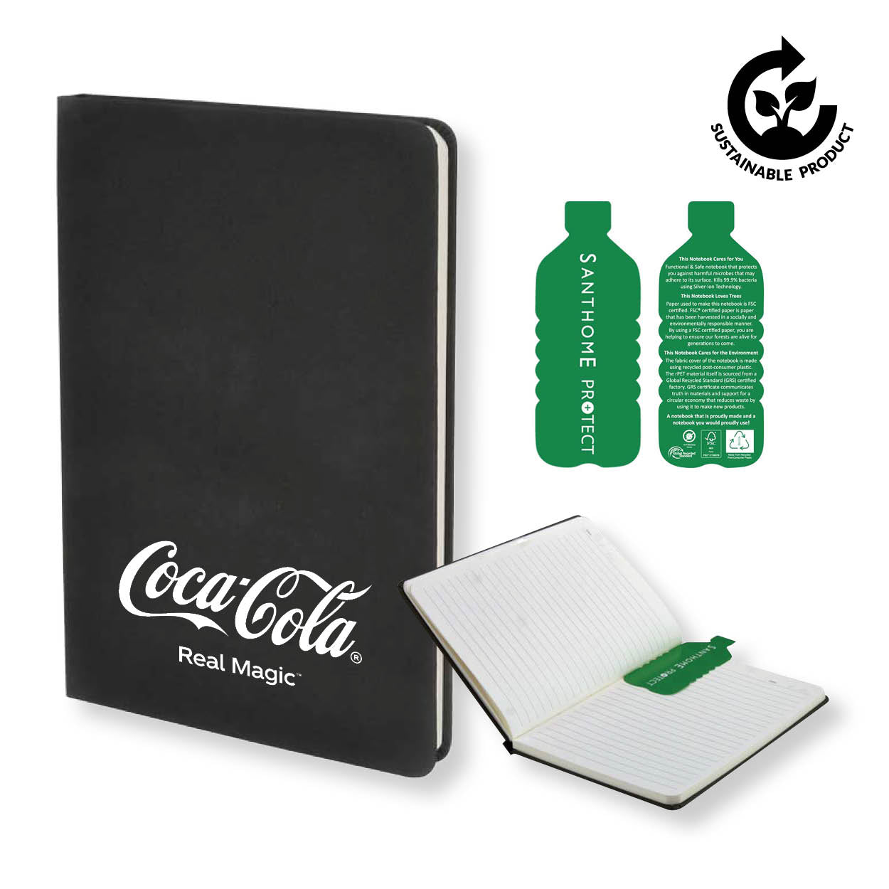 ORSHA - SANTHOME A5 RPET & FSC Certified Notebook -  (Anti-Microbial)