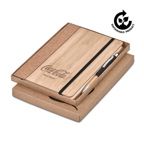 Okiyo Eri Bamboo & Cork Notebook & Pen Set