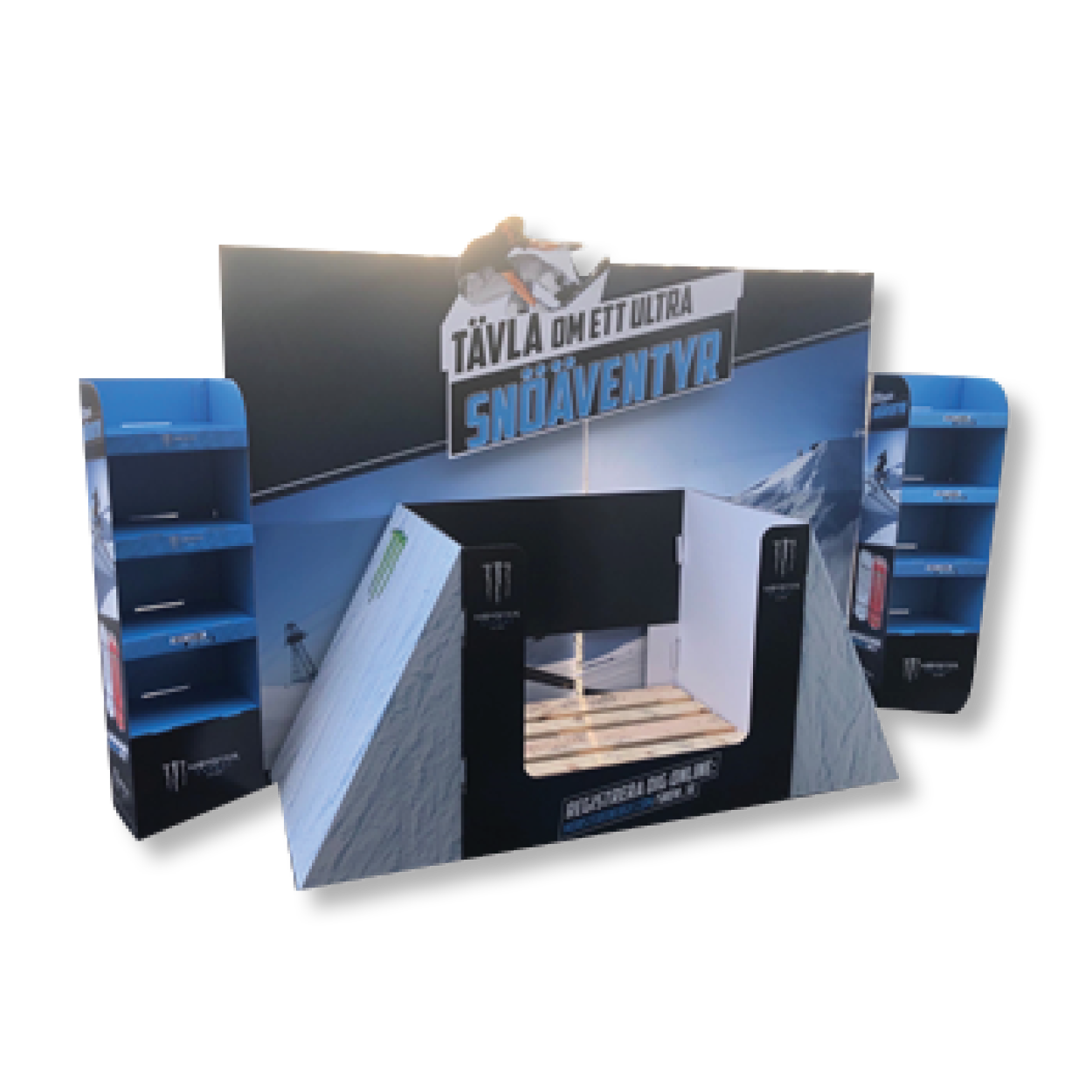 Pallet Stand with Ski Ramp background wall and FSDU's