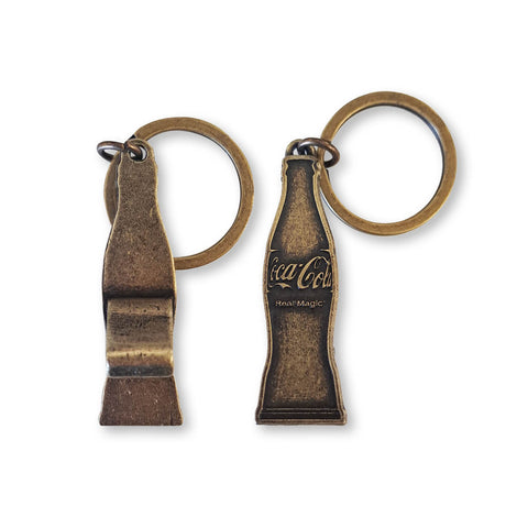 Brass Brushed Bottle Opener Keyring - Small