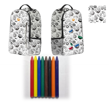 Drawable Backpack + Set of 3 Wax Crayons