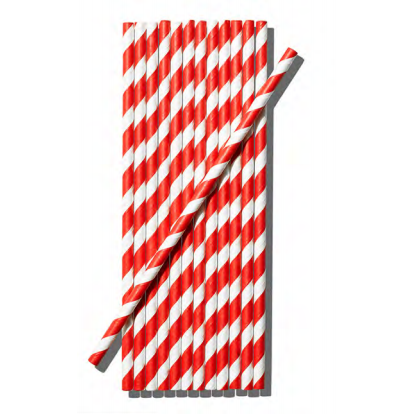 Bar Butler Paper Straw Red & White Check