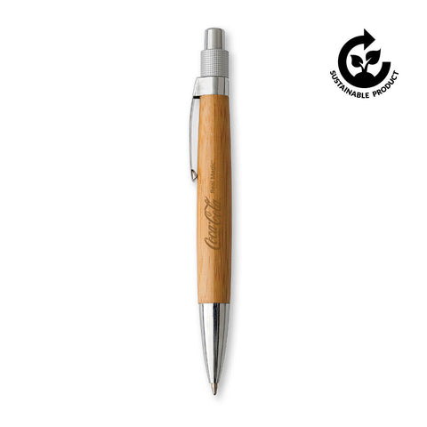 Bamboo Ballpoint Pen with Metal Clip