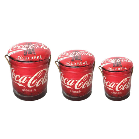 Coca-Cola Vintage Storage Stools