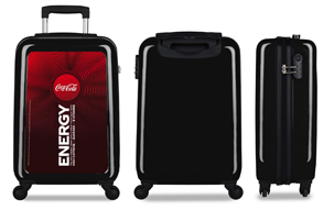Coke Energy Suitcase Branded with a Sticker