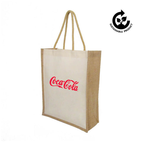 Eco-neutral Cotton Shopping Bag With Jute Gusset