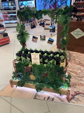 Elegant decorative counter display - storage unit that includes LED and glad elements