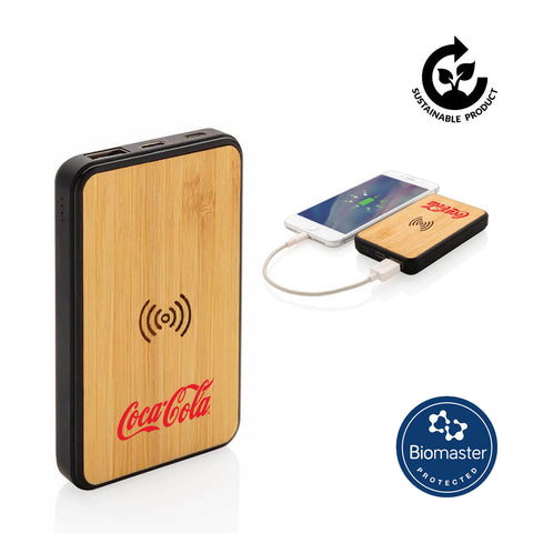 TUZLA - @memorii 5000 mAh Bamboo Wireless Powerbank (Anti-microbial)