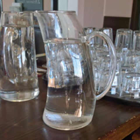 Vintage Look Curved Glass Jug