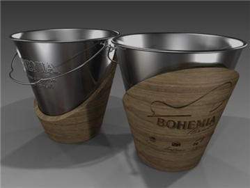 Premium Metal and Wooden Ice Bucket