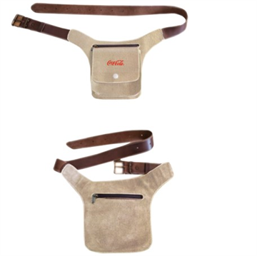 Rectangular Waist Pouch With Vintage Washy Look