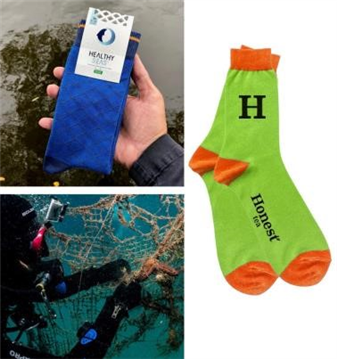 Seas Socks made from Abandoned Fishing Nets